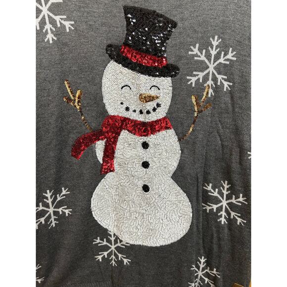 TIPSY ELVES WOMEN'S SEQUINED SNOW DAY UGLY CHRISTMAS SWEATER SIZE M - Picture 2 of 5